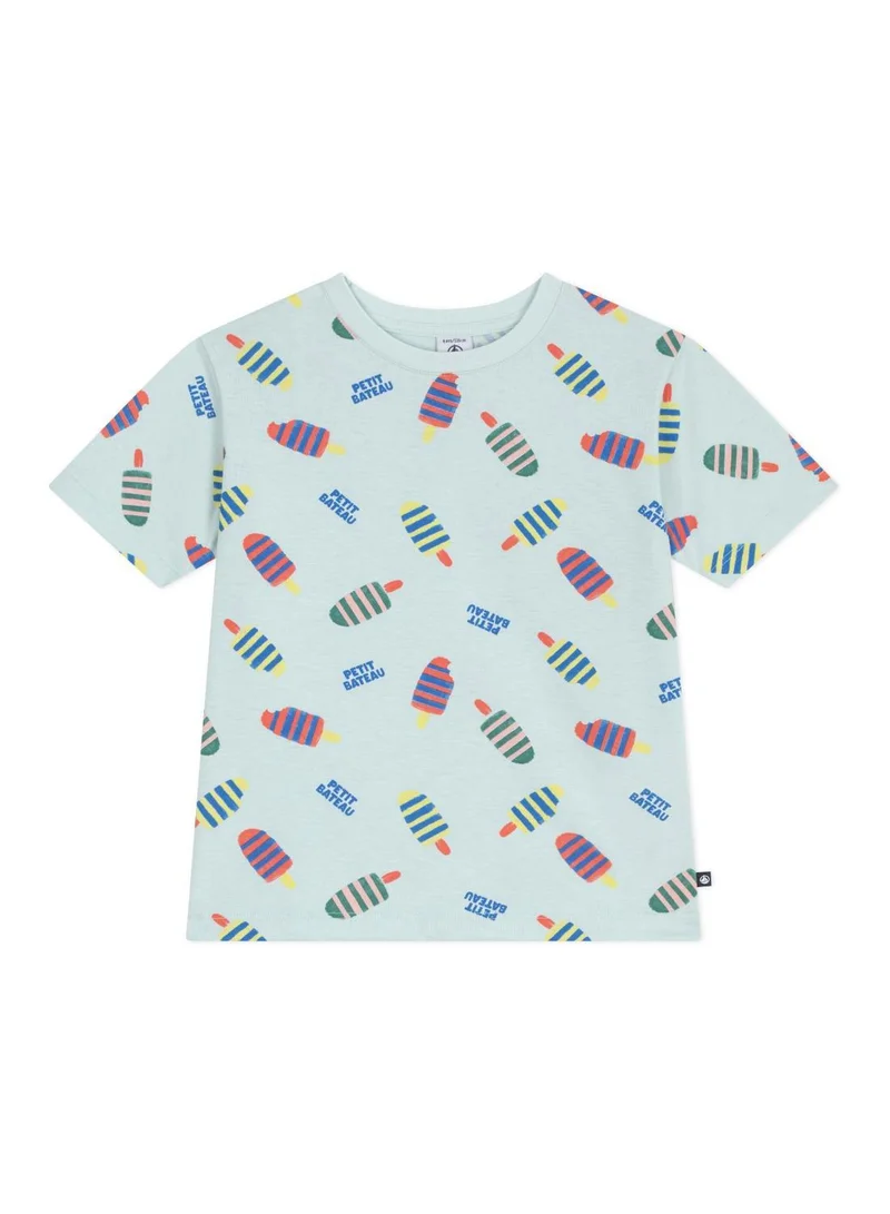 بيتي باتو Children's short-sleeved seagull print cotton T-shirt